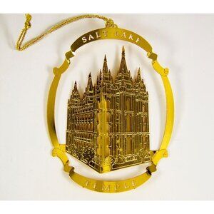 Salt Lake Temple Commemorative Laser Cut Etched Brass Holiday Ornament
